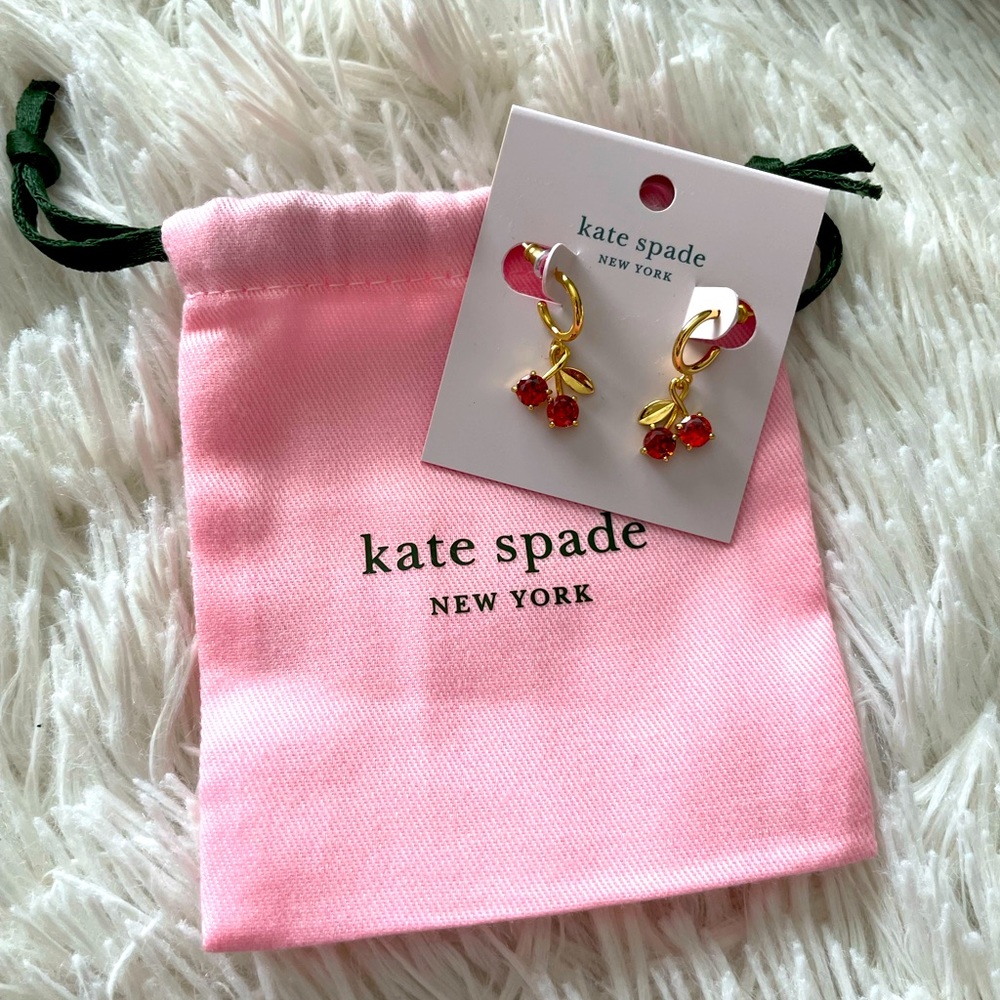 Kate Spade Cherry Huggies Earrings!